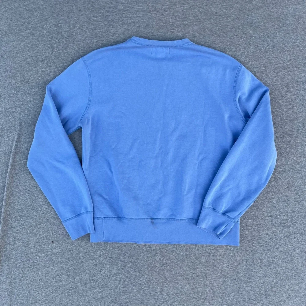 Vintage Y2K Polo Ralph Lauren Sweatshirt Mens L Blue Orange Pony Logo Crewneck